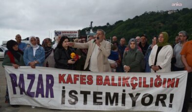 Pazarlı balıkçılar kafes balıkçılığı projesini protesto etti