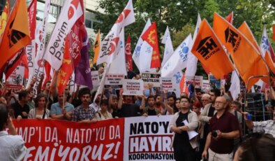 Zirve öncesi yurttaşlar sokağa çıktı: ‘NATO’dan çıkılsın, üsler kapatılsın, gözaltılar serbest bırakılsın’