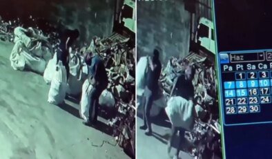 Adana’da maskeli hırsızlar geri dönüşüm tesisini soydu: O anlar kamerada