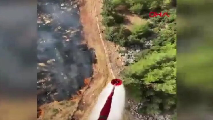 Antalya’da, dün yanan ormanın bitişiğinde arazide yangın