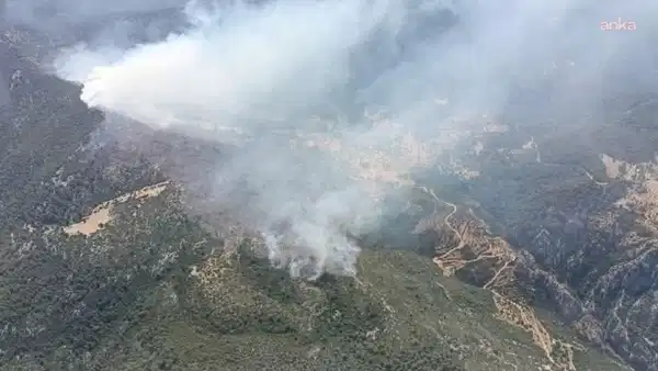 Antalya’nın Kaş ilçesinde çıkan orman yangınına müdahale sürüyor