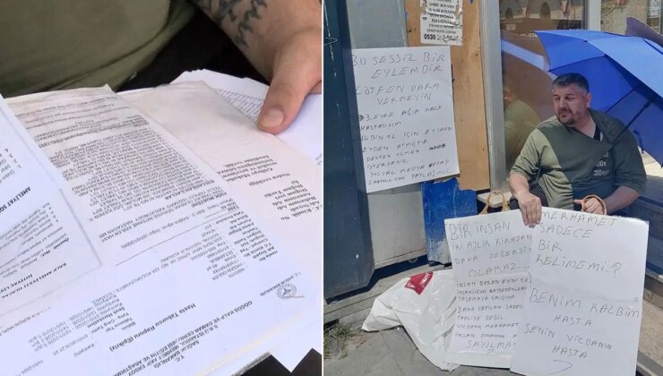 Evsiz kalan kalp hastası yurttaştan pankartlı eylem: ‘Benim kalbim hasta, senin vicdanın’