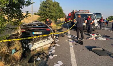 Gurbetçi ailenin otomobili takla attı: 3 ölü, 1 yaralı