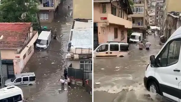 Kağıthane’de şiddetli sağanak: Ev ve iş yerlerini su bastı, araçlar sular altında kaldı!