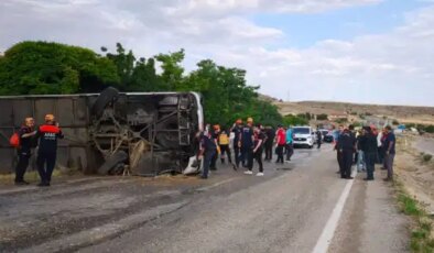 Kırıkkale’de yolcu otobüsü devrildi… 1 ölü, 40 yaralı!