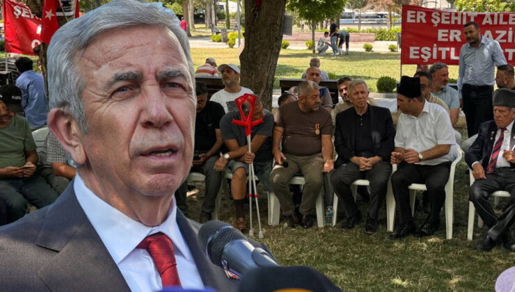 Mansur Yavaş’tan oturma eylemindeki şehit aileleri ve gazilere ziyaret