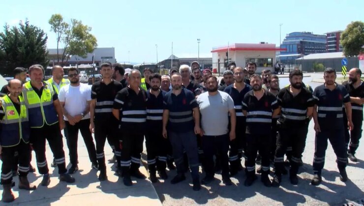 Pendik’te maaşlarını alamadığını belirten İETT çalışanlarından eylem