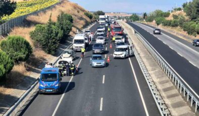 Tekirdağ’da 7 aracın karıştığı zincirleme kaza: 1 yaralı
