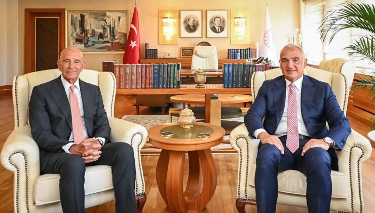 Turizm Bakanı Mehmet Nuri Ersoy, ABD Büyükelçisi Tom Barrack ile bir araya geldi