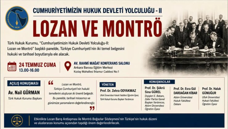 Türk Hukuk Kurumu’ndan ‘Lozan ve Montrö’ paneli