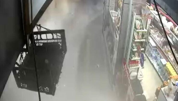 Bahçelievler’de bina çöküşü kamerada