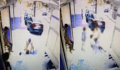 Gaziosmanpaşa’da sokakta oynayan çocukları yere düşürüp darbetti