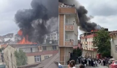İstanbul’da 5 katlı binanın çatısında yangın