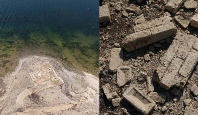 Kuraklık 50 yıl önce sulara gömülen köyü ortaya çıkardı
