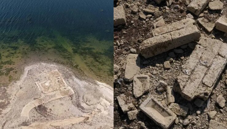 Kuraklık 50 yıl önce sulara gömülen köyü ortaya çıkardı