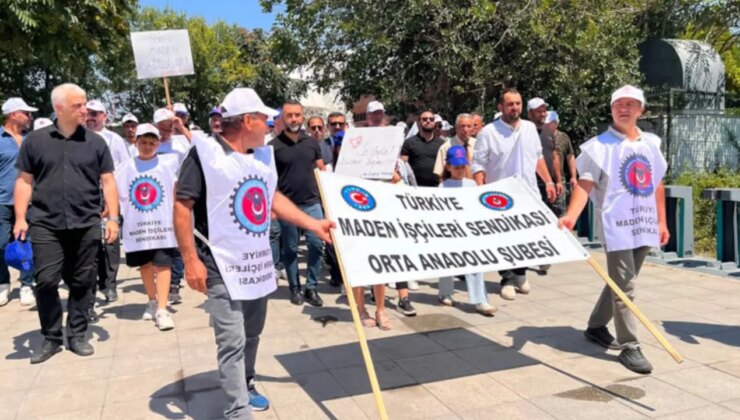 Maden işçileri Ankara’da yürüdü: ‘Hakkımızı almadan Ankara’dan gitmeyeceğiz’