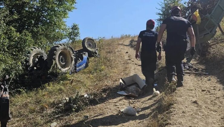 Şarampole devrilen traktörün 15 yaşındaki sürücüsü ağır yaralandı