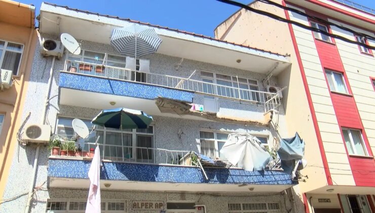 Ümraniye’de 2 katlı binadaki dairenin balkonu çöktü