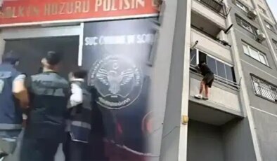 Uyuşturucu satıcısı balkondan sarkarken yakalandı