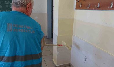 Cezalarını okullardaki sınıfları boyayarak çektiler