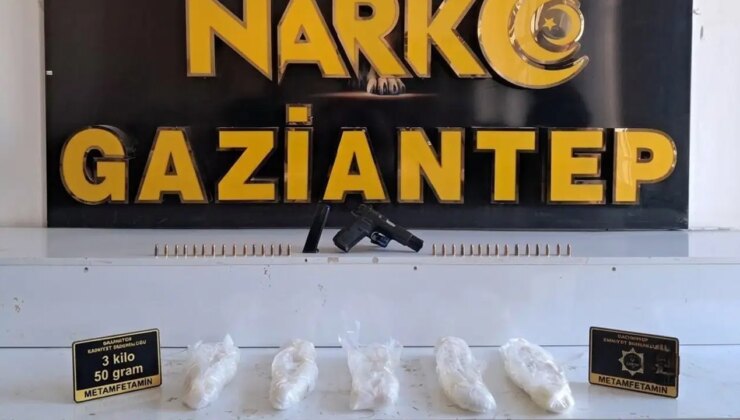 Gaziantep’te 3 kilo metamfetamin ele geçirildi: 1 gözaltı