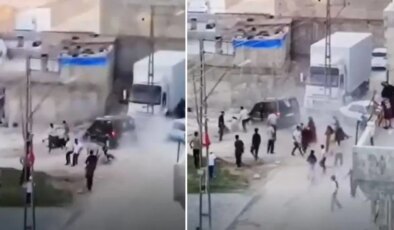 Gaziantep’te kavgada kalabalığın arasına aracıyla daldı