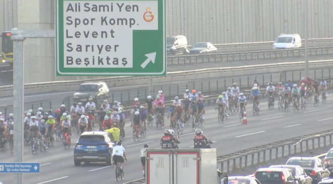 Gerekçe bisiklet yarışı: İstanbul’da FSM Köprüsü’nde Ankara yönü trafiğe kapatıldı