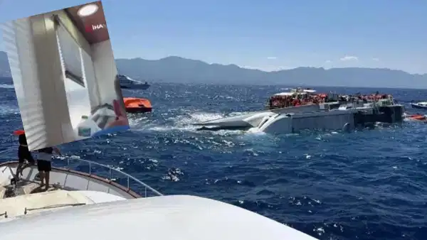 Girne’deki faciaya ait yeni görüntü ortaya çıktı: Geminin sol kızağı kırıkmış!
