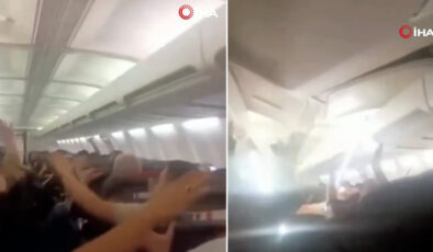 İran’da yolcu uçağında korku dolu anlar: Kabin tavanı çöktü