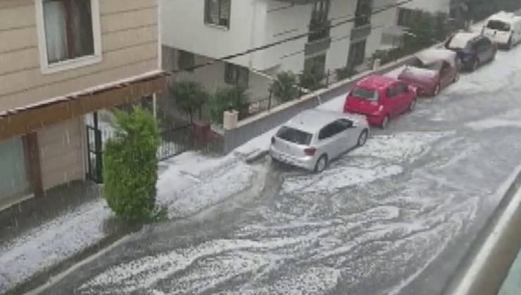 İstanbul Çekmeköy’de dolu yağışı etkili oldu