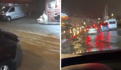 İstanbul’u sağanak vurdu! Bazı yollar göle döndü