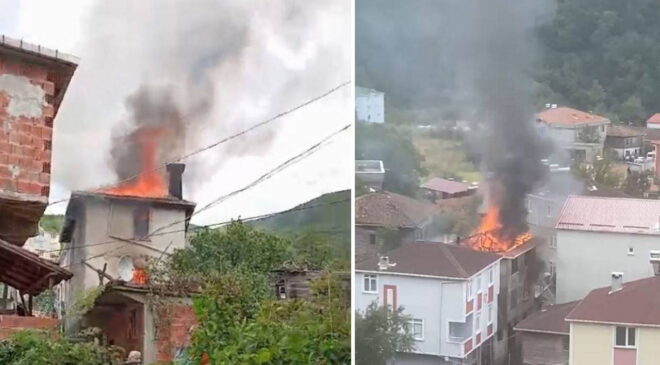 Kastamonu’da korkutan yangın: 2 katlı ev ile bir yıllık fındık hasadı küle döndü