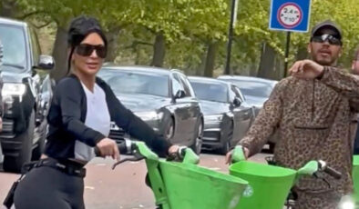 Kim Kardashian ve Lewis Hamilton’ın bisiklet keyfi