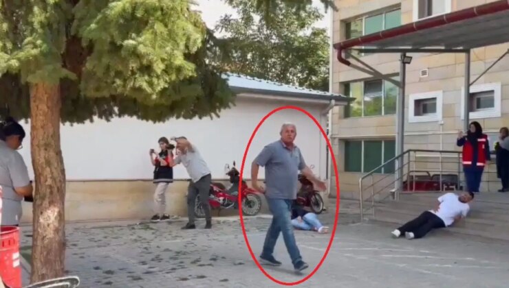 Mahalle muhtarı hastane önündeki tatbikatı gerçek sandı: O anlar görüntülendi