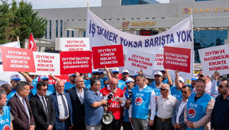 Milaslı muhtarlar ve işçilerden Danıştay önünde ‘kamulaştırma davası’ açıklaması