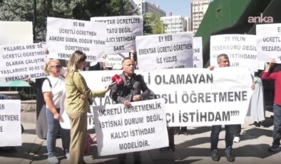 Ücretli Öğretmenler Dayanışma Derneği MEB önünden seslendi: ’15-20 sene çalıştık, emekli bile olamadık’