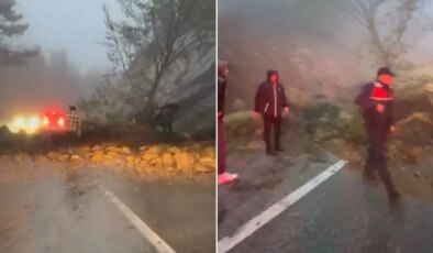 Uludağ yolunda heyelan oluştu: Karayolları ekipleri ulaşıma açtı