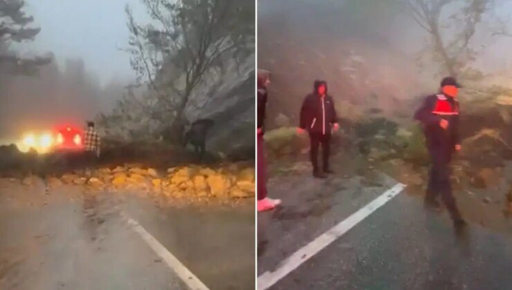 Uludağ yolunda heyelan oluştu: Karayolları ekipleri ulaşıma açtı