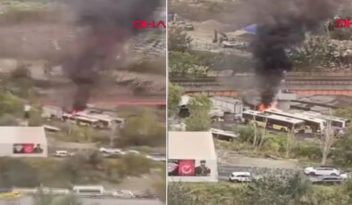 Ataköy’deki yangına ilişkin İBB’den açıklama: ‘Araçlar İETT’ye ait değil’