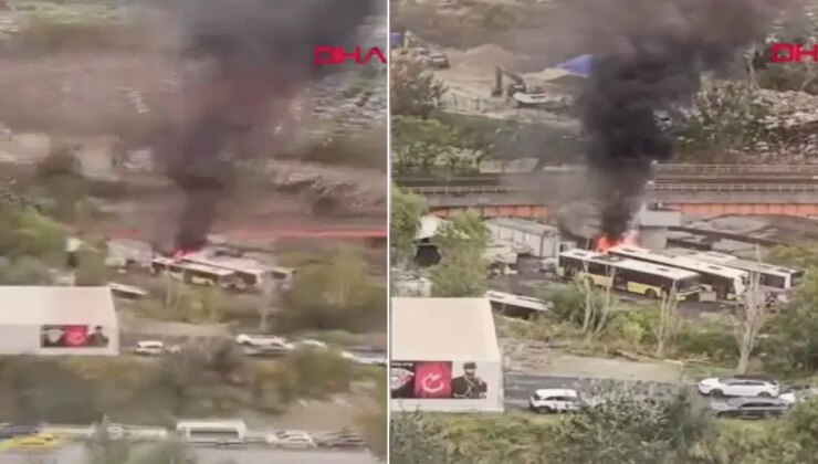 Ataköy’deki yangına ilişkin İBB’den açıklama: ‘Araçlar İETT’ye ait değil’