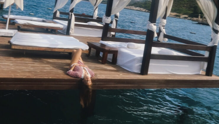 Bahar Şahin Bodrum’da! Tesettür soruları kızdırdı