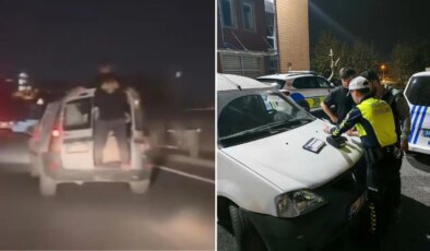 Başakşehir’de otomobil kapısından sarkan yolcuya para cezası: Araç trafikten men edildi