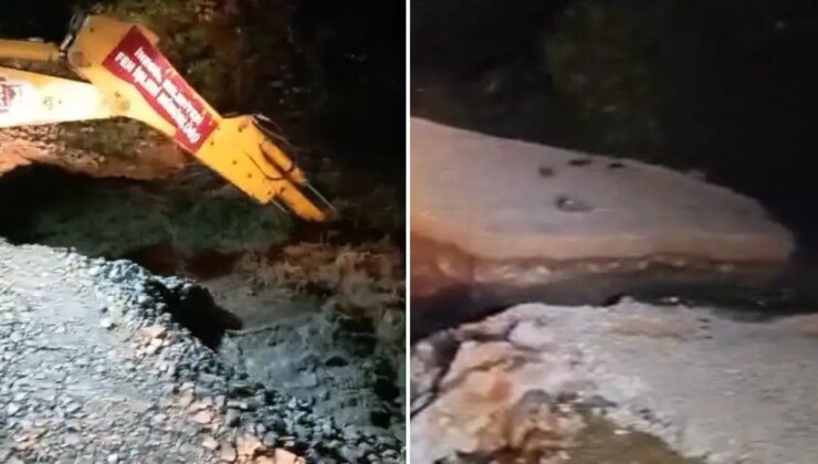 Bursa’da sağanak köprüyü çökertti: Sürücüler mahsur kaldı