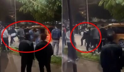 Bursa’da tekmeli yumruklu kavga kamerada