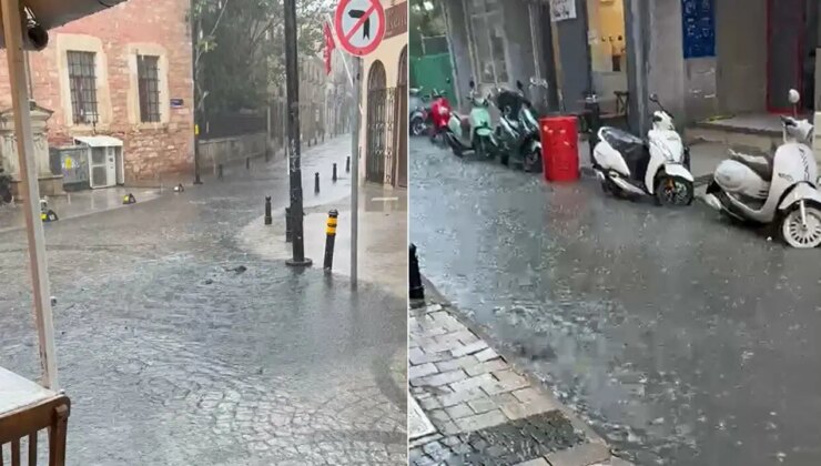 Çanakkale’de sağanak etkili oldu: Yollar göle döndü!