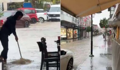 Çeşme’de sağanak etkili oldu: Yollar göle döndü