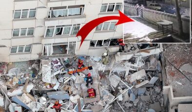 İstanbul’da 7 katlı binanın çökme anı kamerada