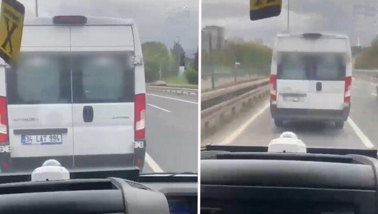 İstanbul’da ambulansa yol vermeyen servis aracı kamerada
