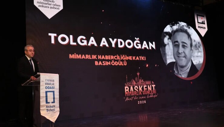 Mimarlar Odasından Yazarımız Aydoğan’a ödül