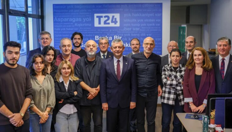 Özgür Özel’den erişim engeli getirilen T24’e dayanışma ziyareti